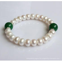 La manera estiró la pulsera de agua dulce de la perla (EB1578)